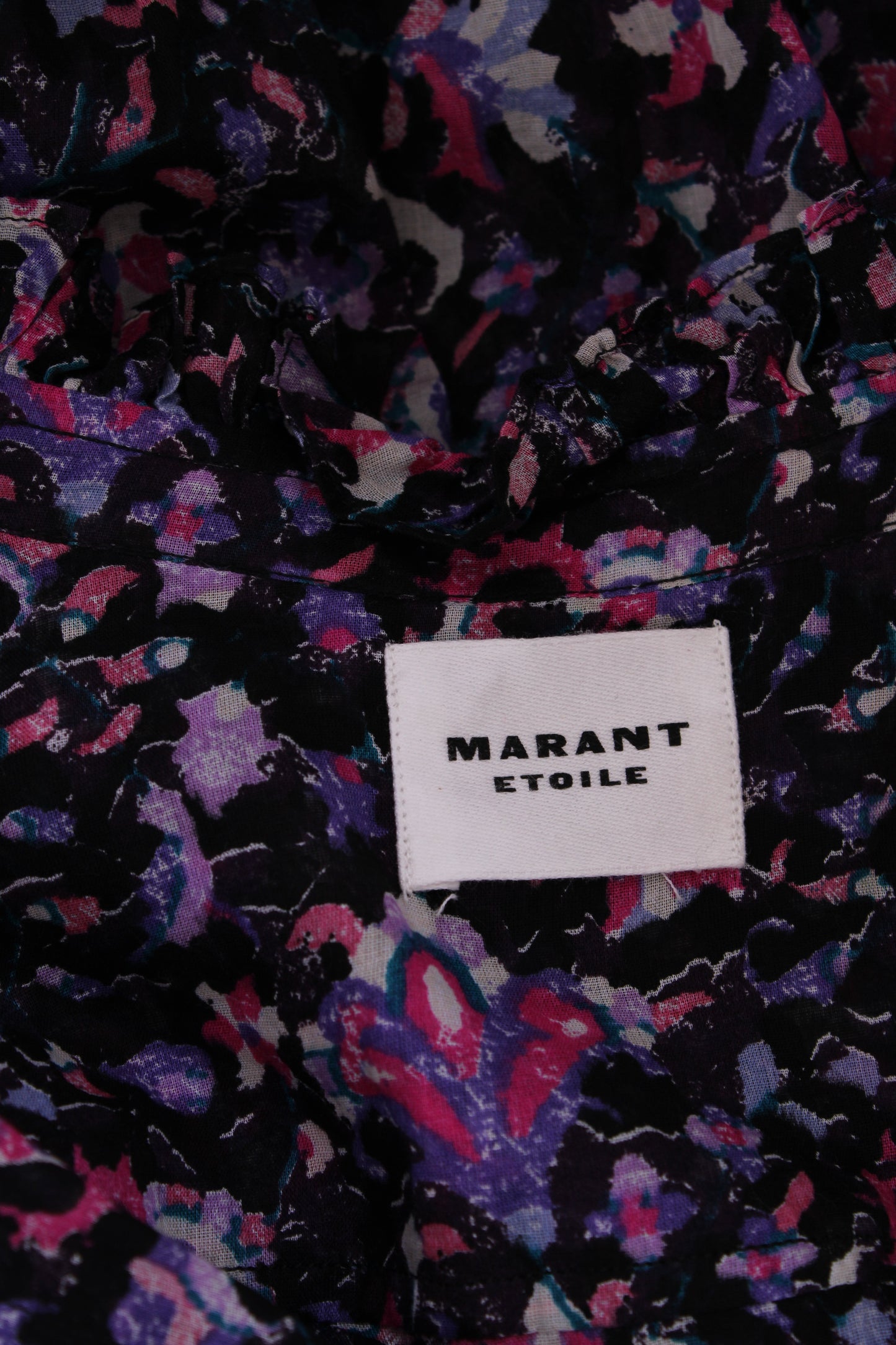 Isabel Marant Etoile L/S Floral Blouse Black/ Purple 6 | Default Title, Black