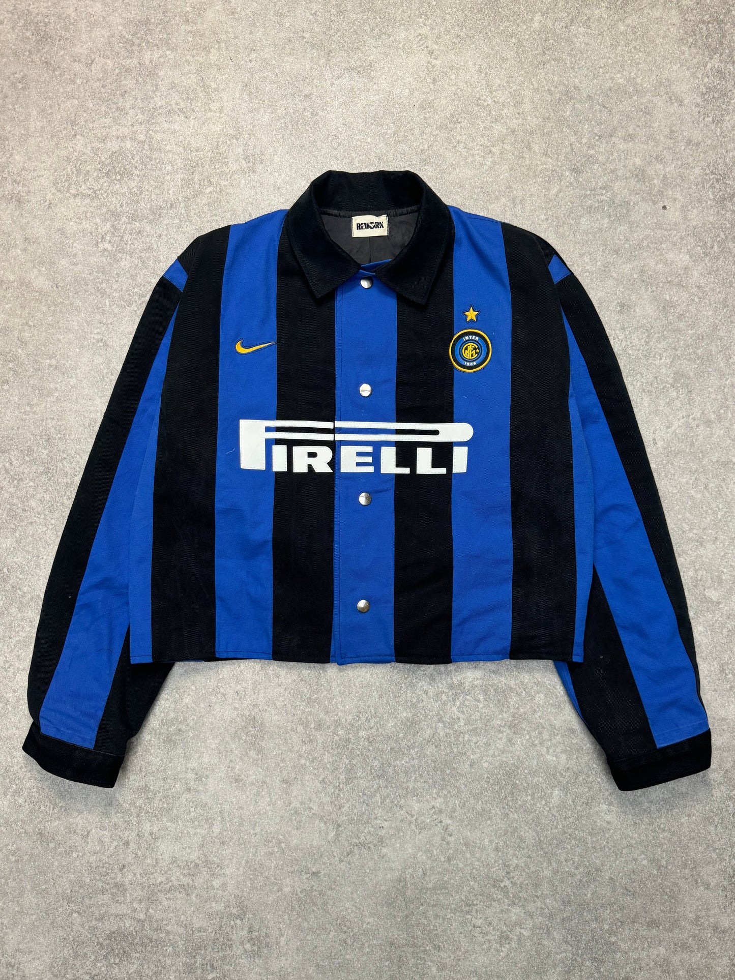 VT Rework: Firelli Inter Milan Cropped Button Up Shirt