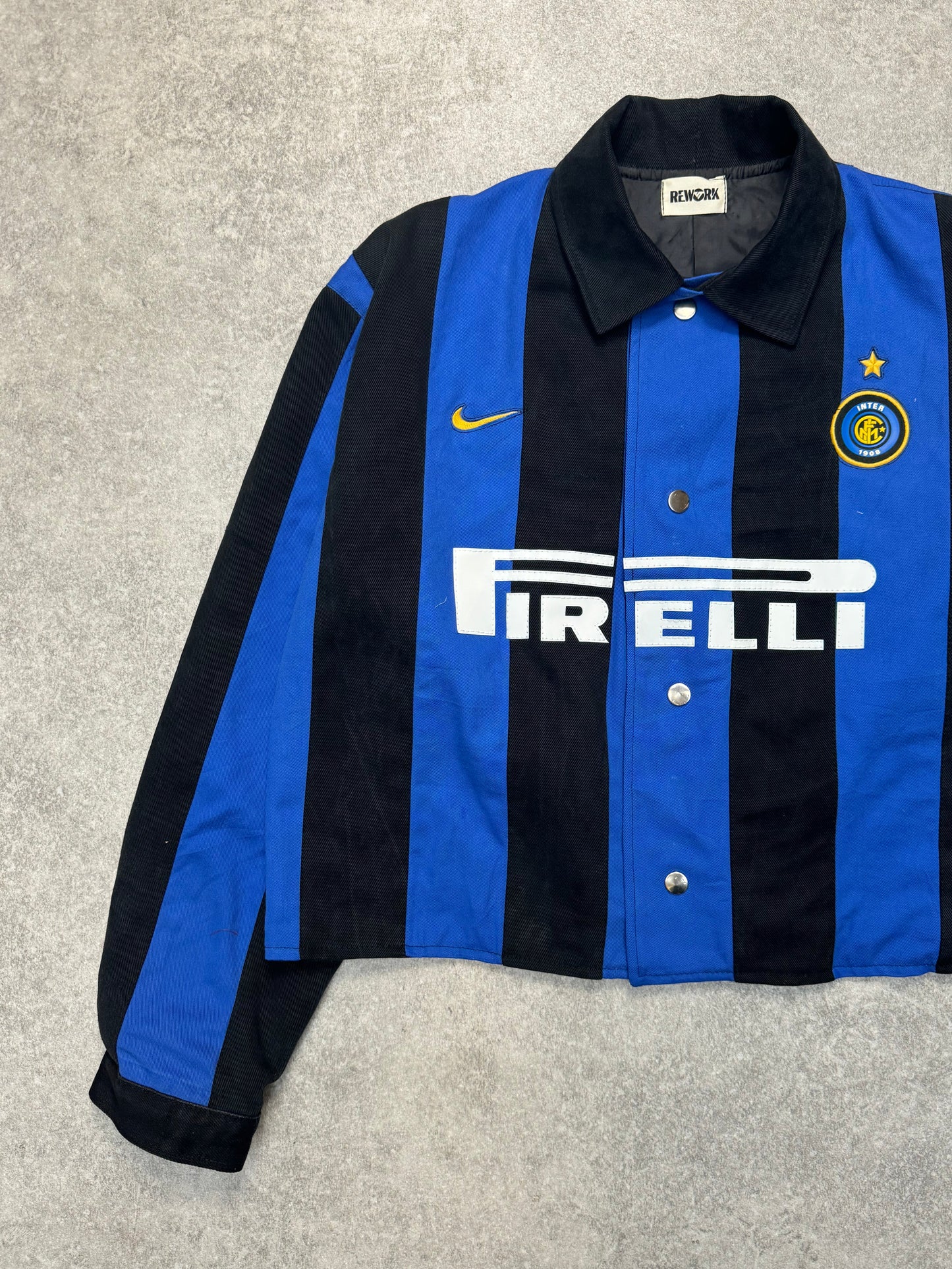 VT Rework: Firelli Inter Milan Cropped Button Up Shirt