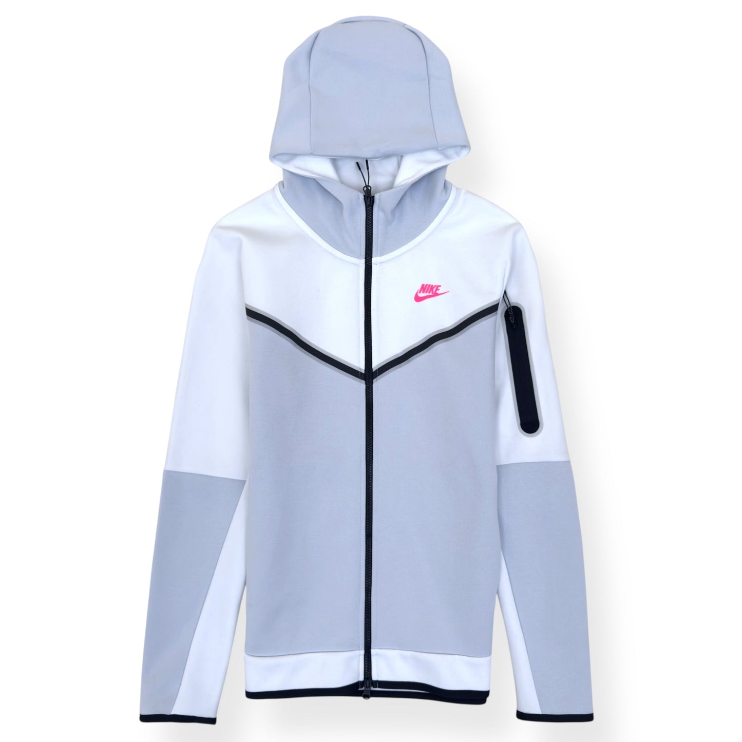 NIKE TECH FLEECE HOODIE WHITE / GREY / PINK S | Small, Multicoloured