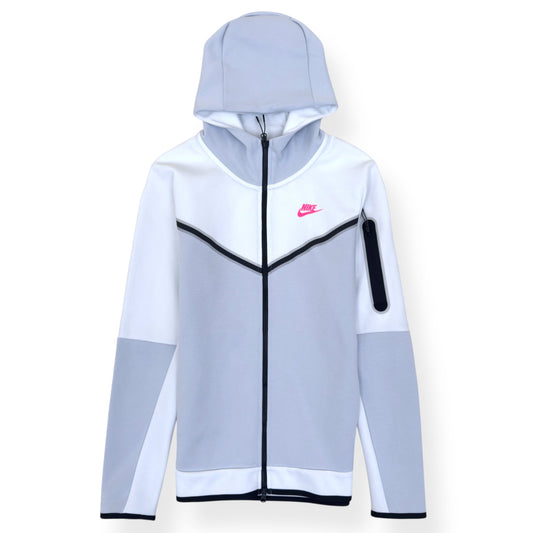 NIKE TECH FLEECE HOODIE WHITE / GREY / PINK S | Small, Multicoloured
