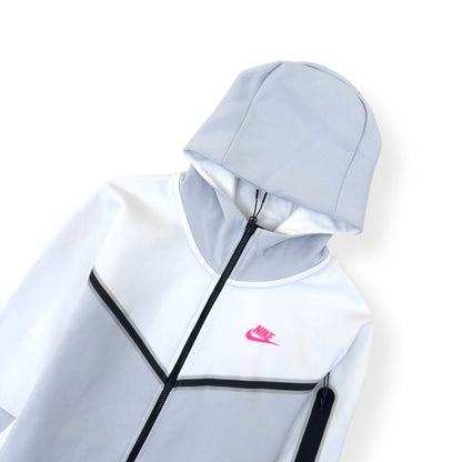 NIKE TECH FLEECE HOODIE WHITE / GREY / PINK S | Small, Multicoloured
