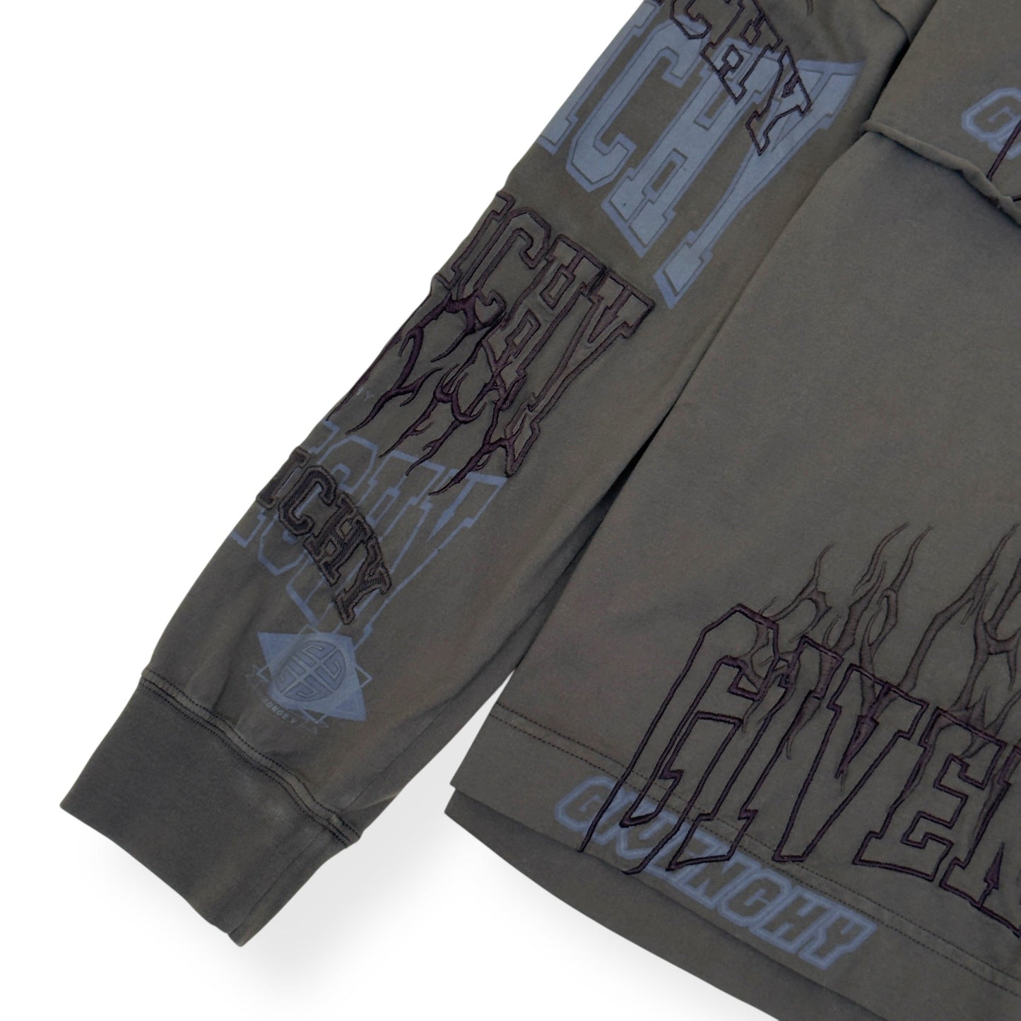 GIVENCHY LAYERED GRAPHIC LONG-SLEEVE BALACLAVA T-SHIRT KHAKI L | Large, Khaki