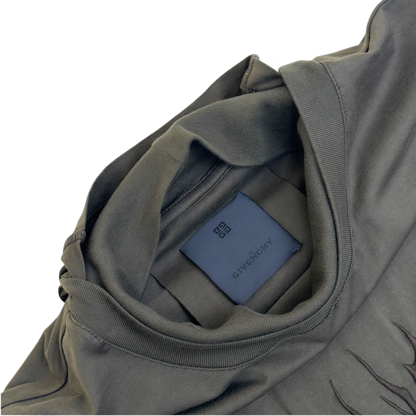 GIVENCHY LAYERED GRAPHIC LONG-SLEEVE BALACLAVA T-SHIRT KHAKI L | Large, Khaki
