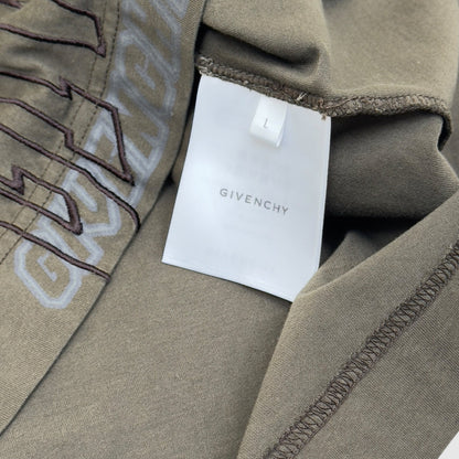 GIVENCHY LAYERED GRAPHIC LONG-SLEEVE BALACLAVA T-SHIRT KHAKI L | Large, Khaki
