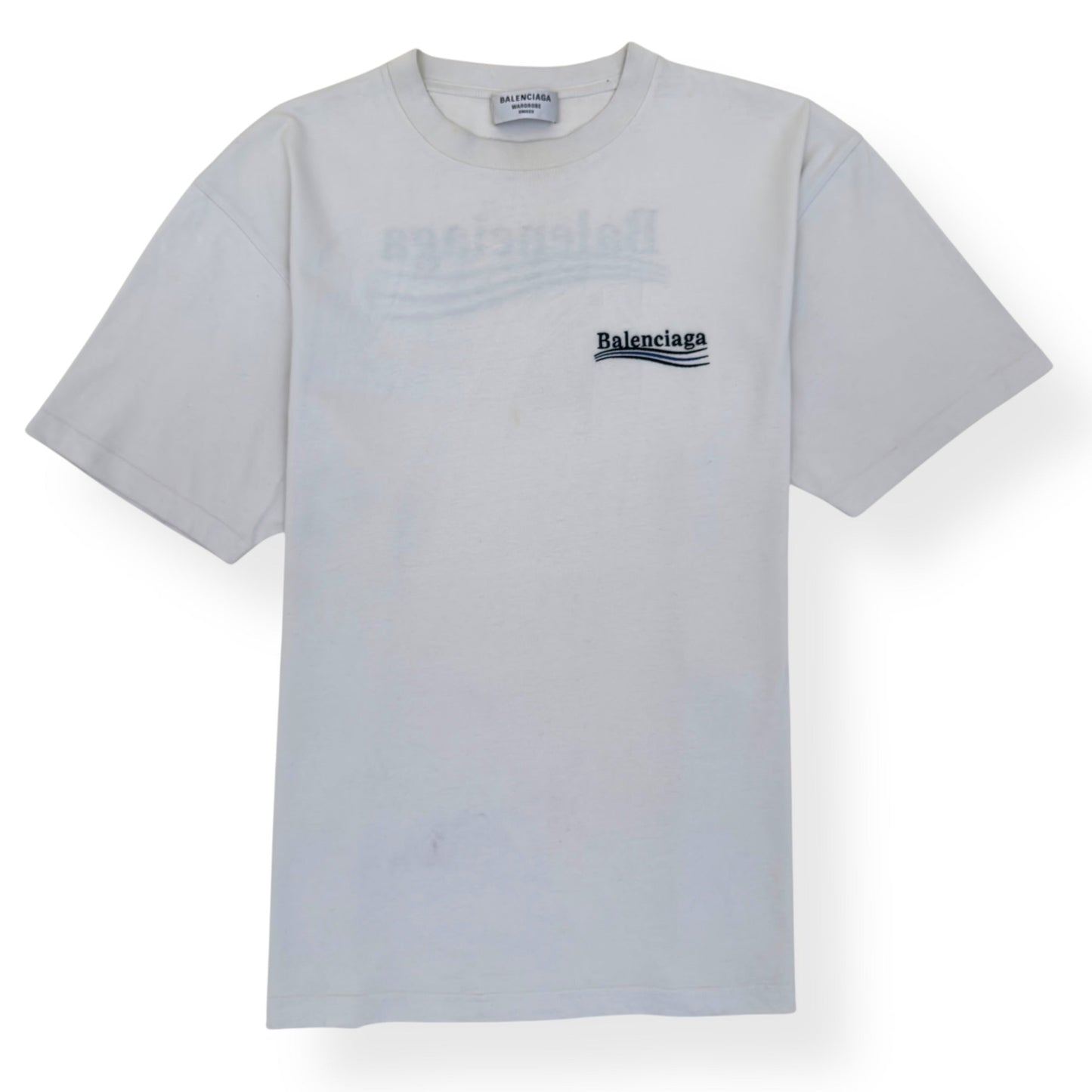 BALENCIAGA POLITICAL LOGO T-SHIRT WHITE XS | XS, White