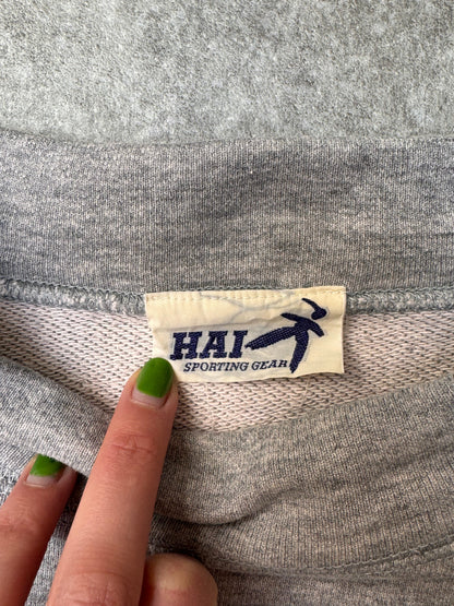 Issey Miyake Hai Sporting Gear Drawstring Grey Graphic Sweatshirt