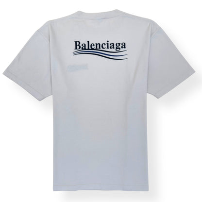 BALENCIAGA POLITICAL LOGO T-SHIRT WHITE XS | XS, White