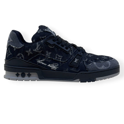 LOUIS VUITTON LV TRAINER MONOGRAM DENIM SNEAKER BLACK UK8 | UK 8, Black