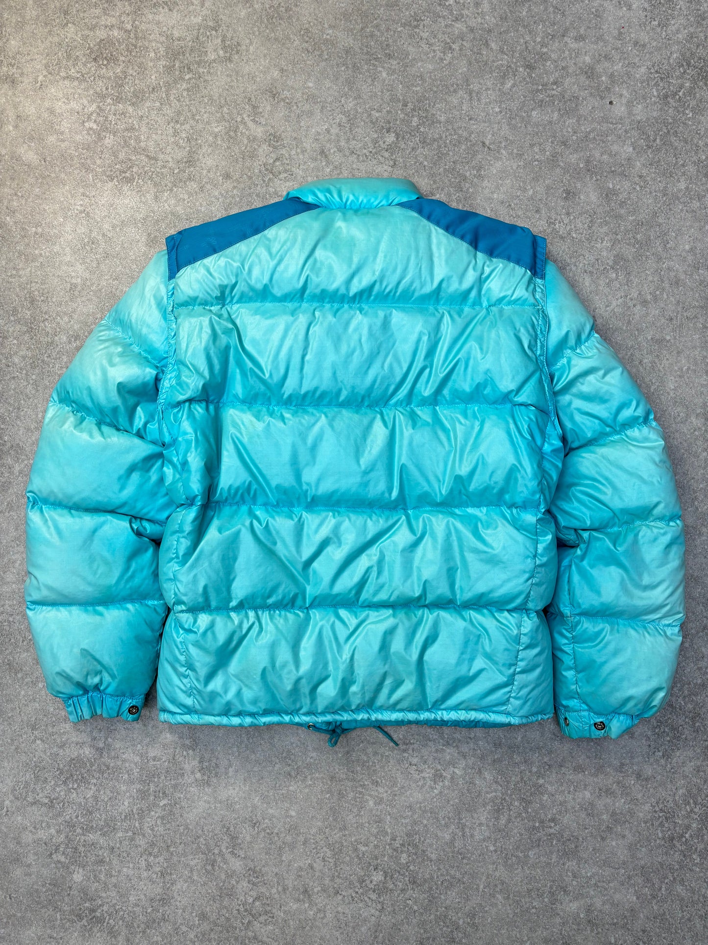 Vintage Moncler Detachable Sleeve Blue Quilted Puffer Down Jacket