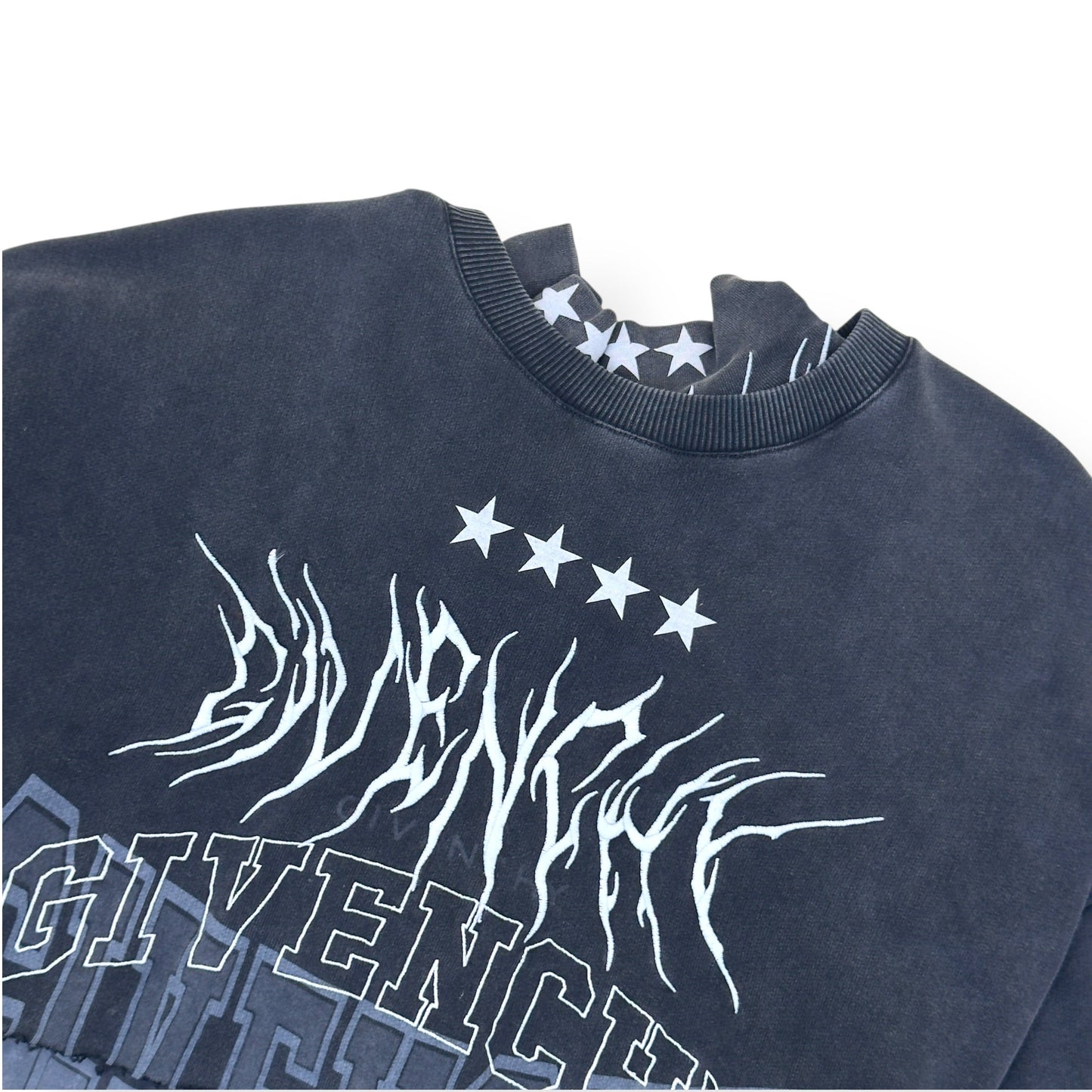GIVENCHY LAYERED GRAPHIC SHORY-SLEEVE BALACLAVA T-SHIRT CHARCOAL M | Medium, Red