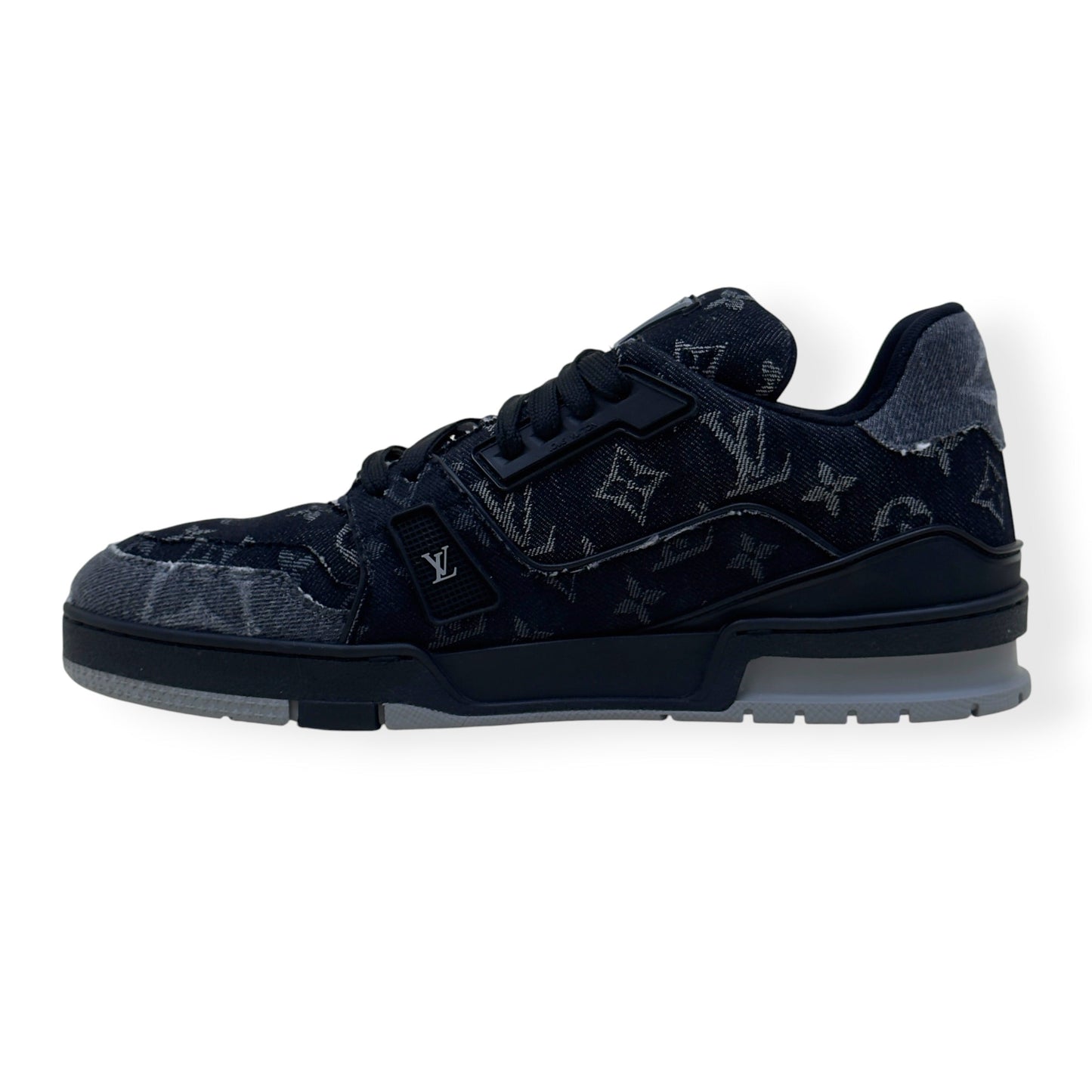 LOUIS VUITTON LV TRAINER MONOGRAM DENIM SNEAKER BLACK UK8 | UK 8, Black