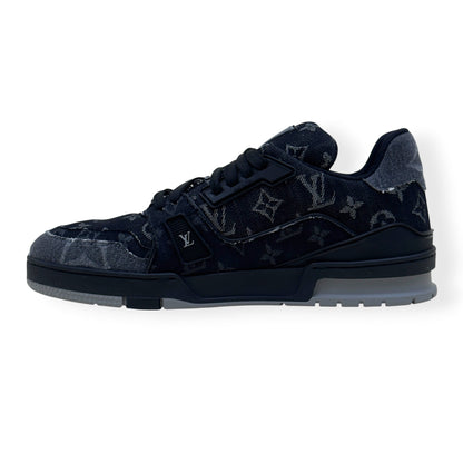 LOUIS VUITTON LV TRAINER MONOGRAM DENIM SNEAKER BLACK UK8 | UK 8, Black