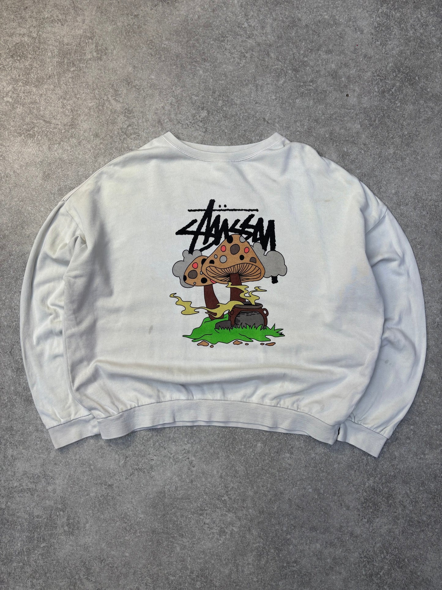 Stussy Ecru Mushroom Graphic Sweater