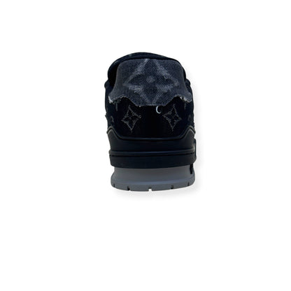 LOUIS VUITTON LV TRAINER MONOGRAM DENIM SNEAKER BLACK UK8 | UK 8, Black