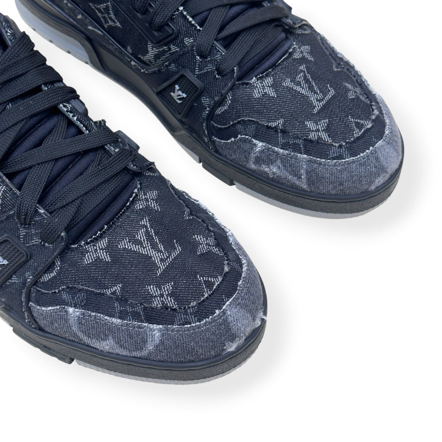 LOUIS VUITTON LV TRAINER MONOGRAM DENIM SNEAKER BLACK UK8 | UK 8, Black