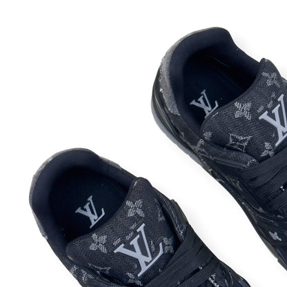 LOUIS VUITTON LV TRAINER MONOGRAM DENIM SNEAKER BLACK UK8 | UK 8, Black