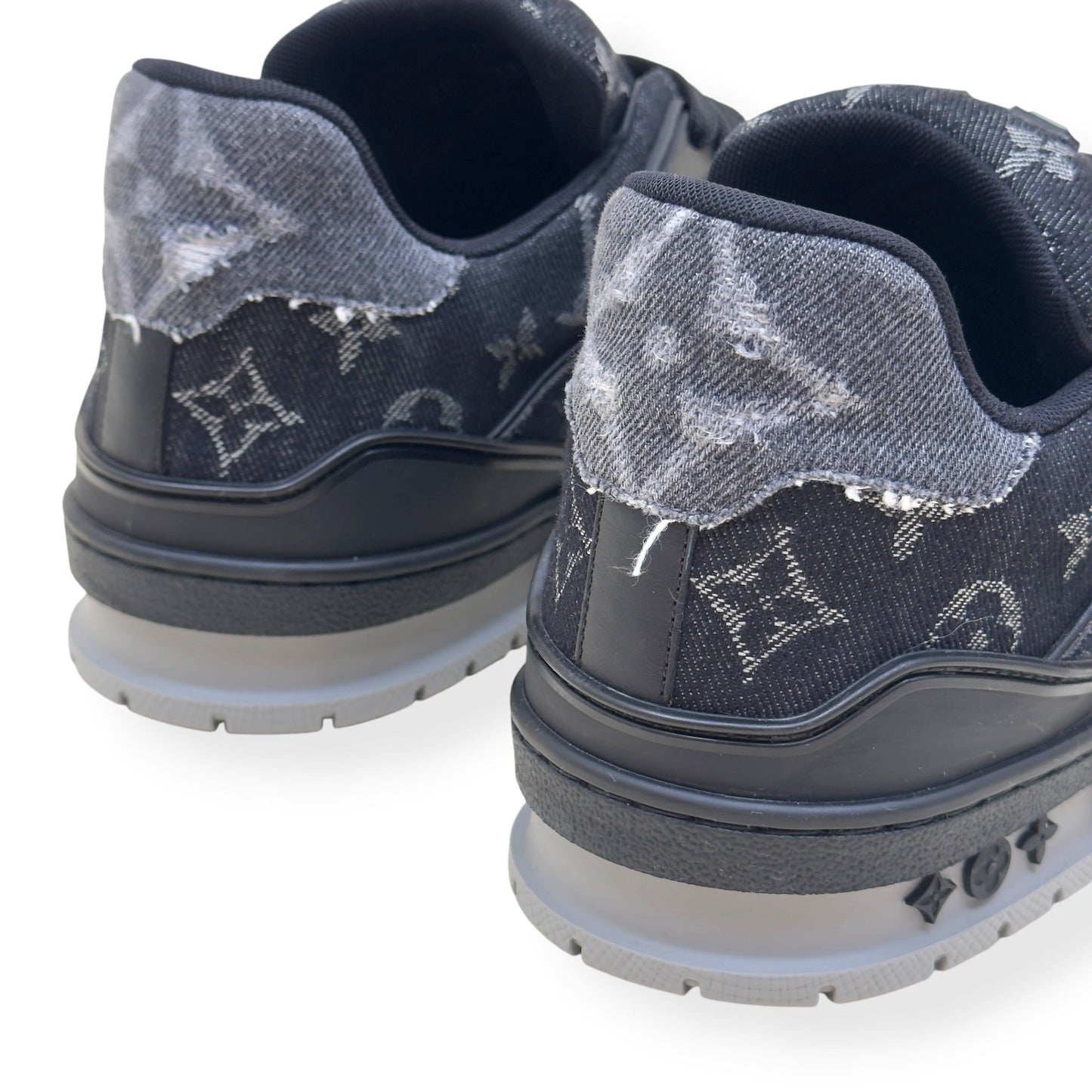 LOUIS VUITTON LV TRAINER MONOGRAM DENIM SNEAKER BLACK UK8 | UK 8, Black