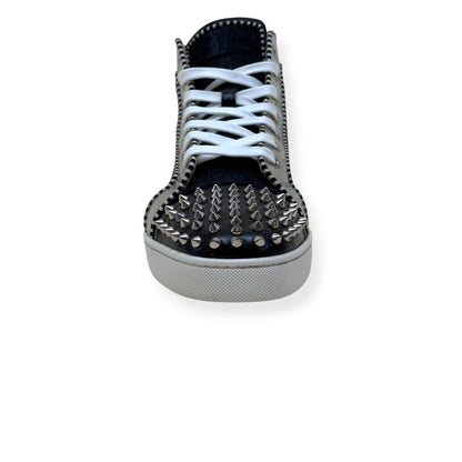 CHRISTIAN LOUBOUTIN LOUIS SPIKES HIGH TOP SNEAKER BLACK / SILVER 42 / UK8 | UK 8, Black