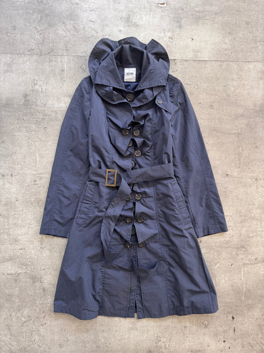 Moschino Cheap and Chic Navy Trench Coat | SMALL, Multicoloured