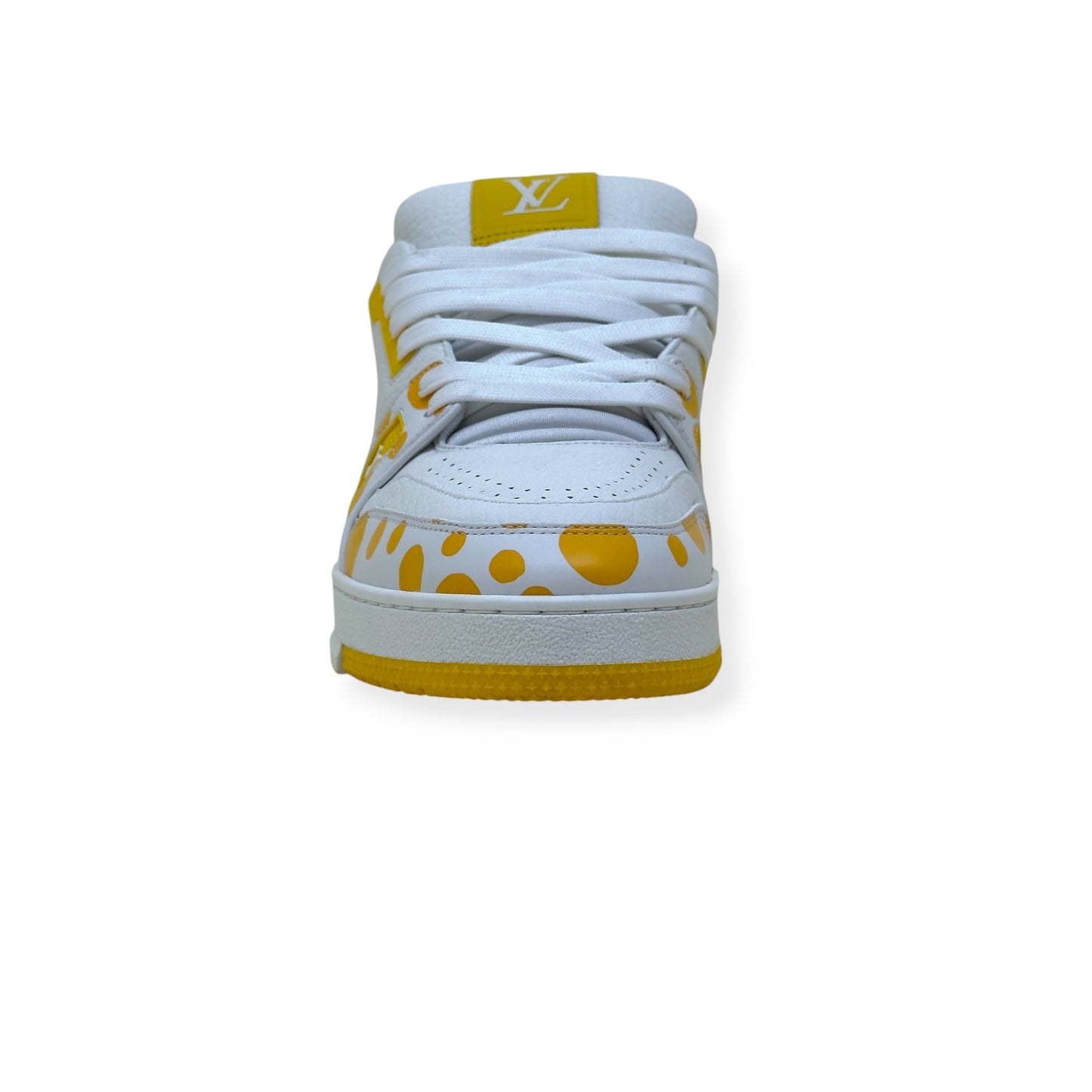 LOUIS VUITTON X YAYOI KUSAMA LV TRAINER SNEAKER WHITE / YELLOW UK8 | UK 8, White