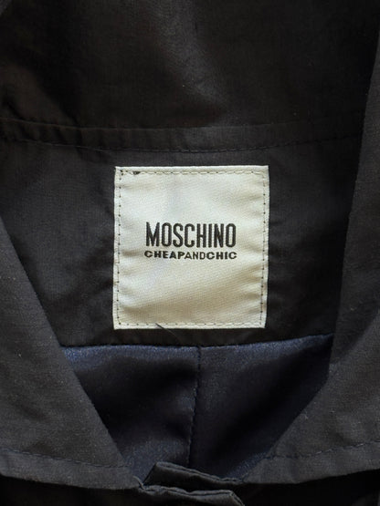 Moschino Cheap and Chic Navy Trench Coat | SMALL, Multicoloured