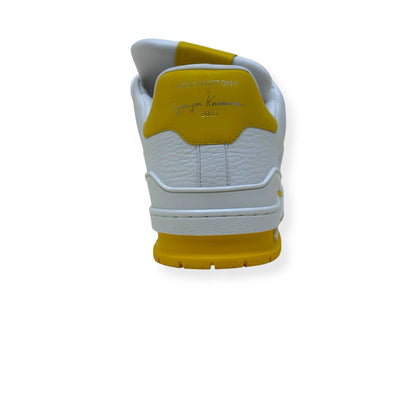 LOUIS VUITTON X YAYOI KUSAMA LV TRAINER SNEAKER WHITE / YELLOW UK8 | UK 8, White