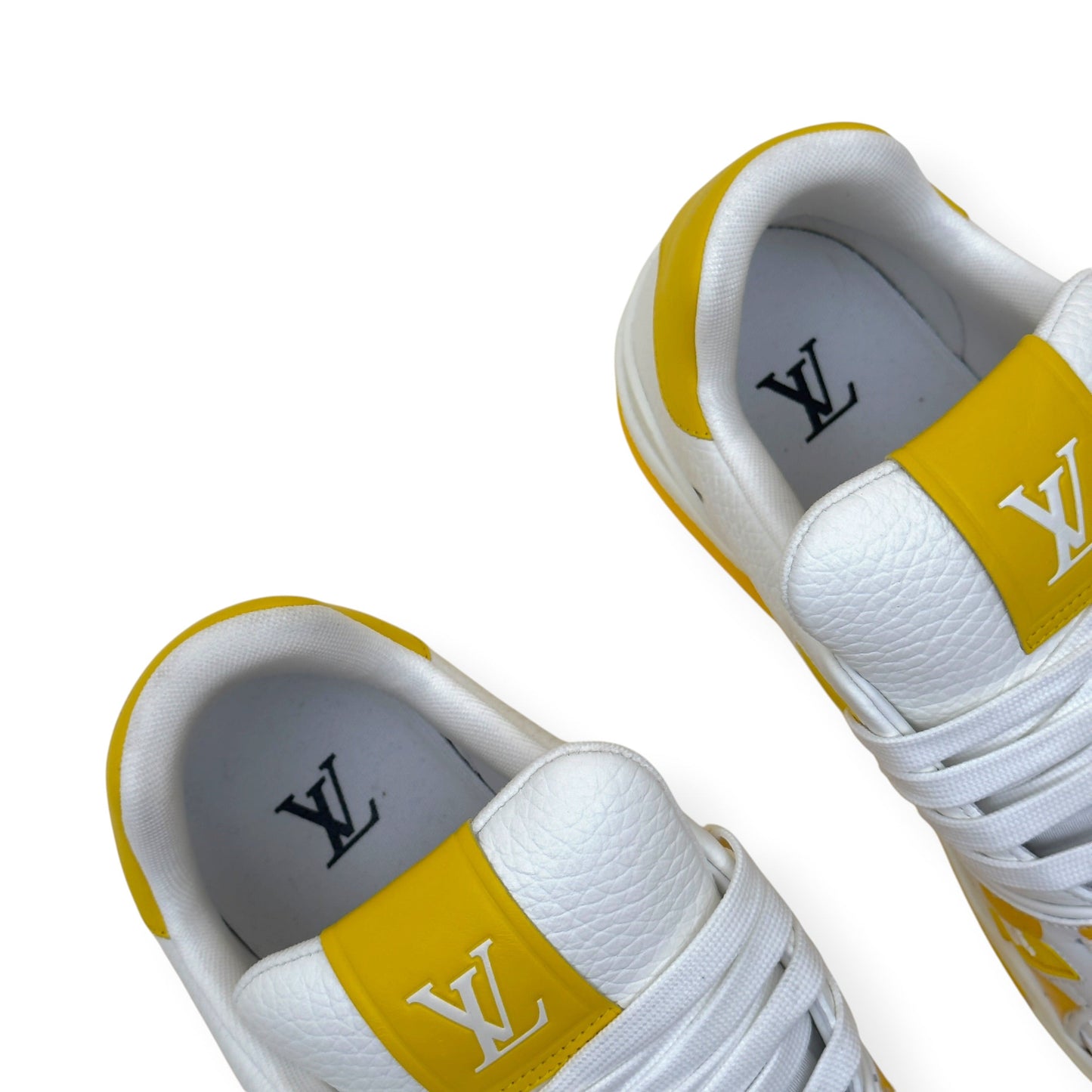 LOUIS VUITTON X YAYOI KUSAMA LV TRAINER SNEAKER WHITE / YELLOW UK8 | UK 8, White