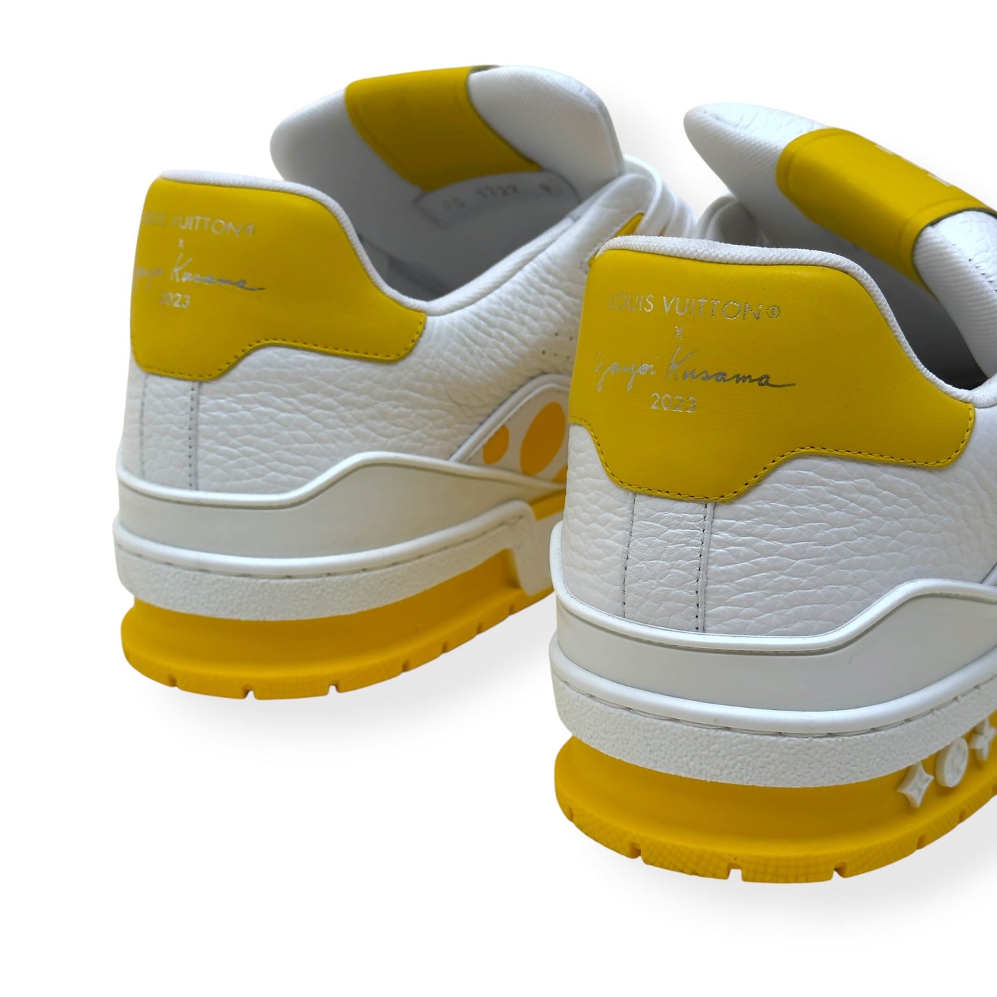 LOUIS VUITTON X YAYOI KUSAMA LV TRAINER SNEAKER WHITE / YELLOW UK8 | UK 8, White