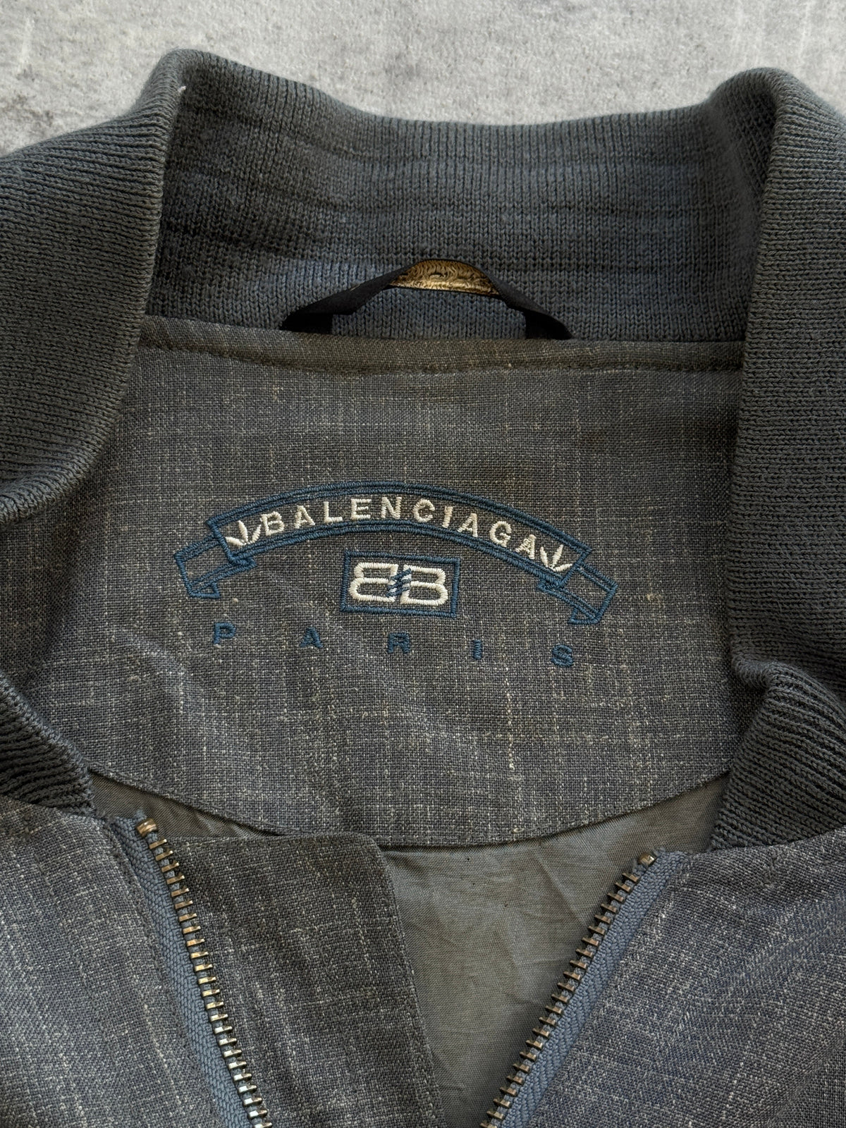 Balenciaga Paris Grey Bomber Jacket | Extra Large, Multicoloured