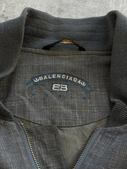 Balenciaga Paris Grey Bomber Jacket | Extra Large, Multicoloured