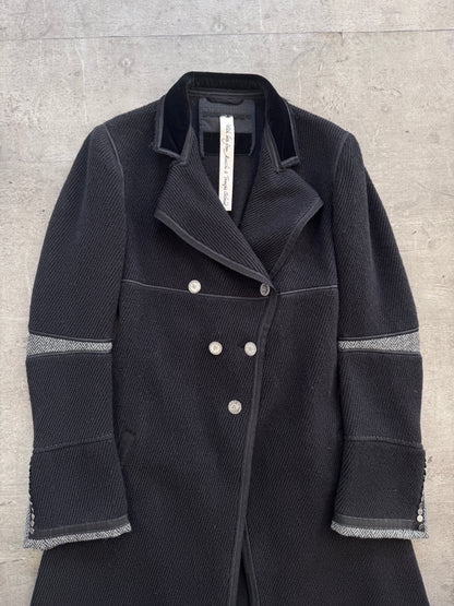 Marithé Francois Girbaud Wool Chevron Detailing Coat | SMALL, Multicoloured