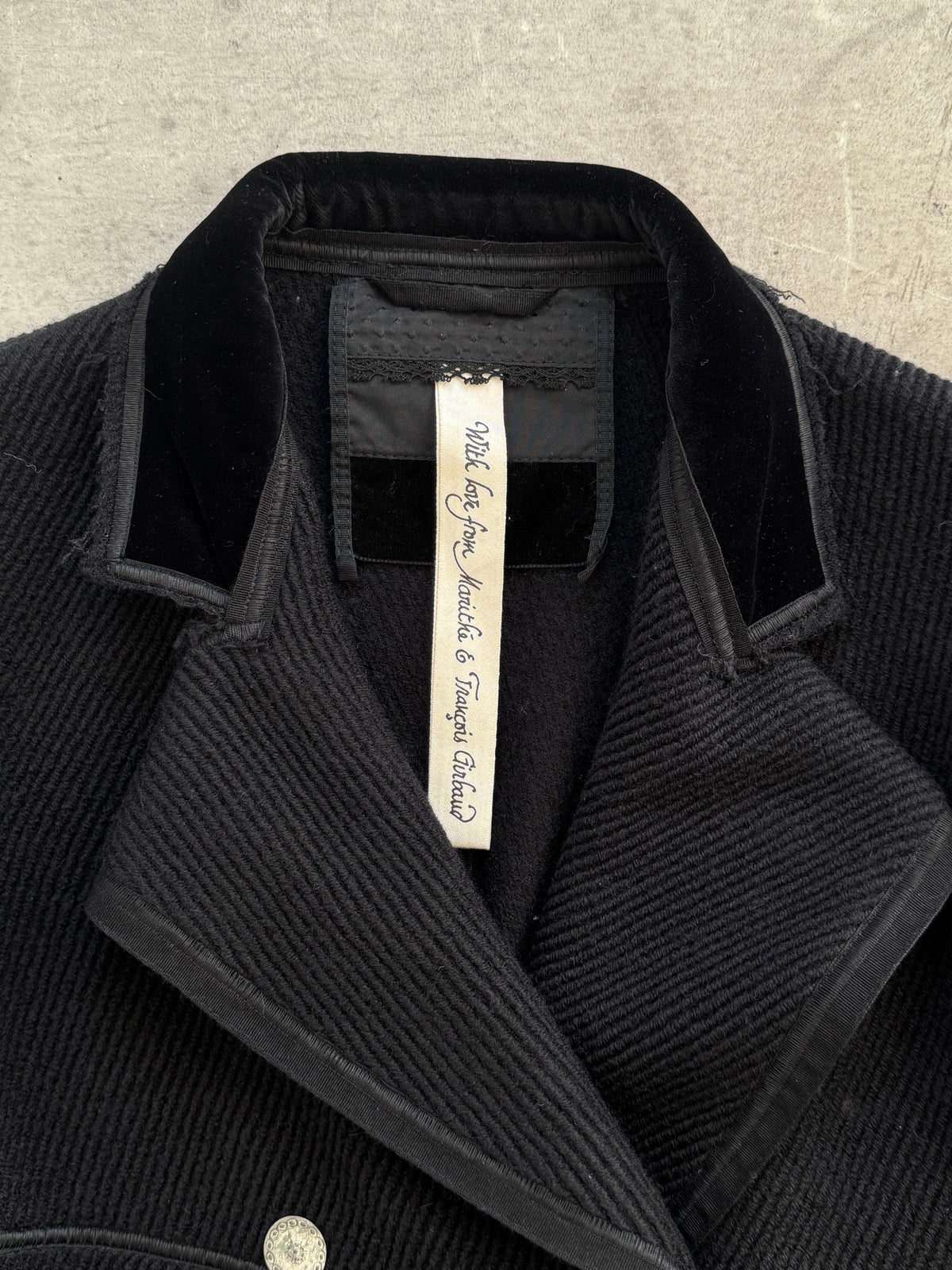Marithé Francois Girbaud Wool Chevron Detailing Coat | SMALL, Multicoloured