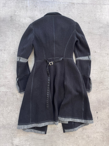 Marithé Francois Girbaud Wool Chevron Detailing Coat | SMALL, Multicoloured
