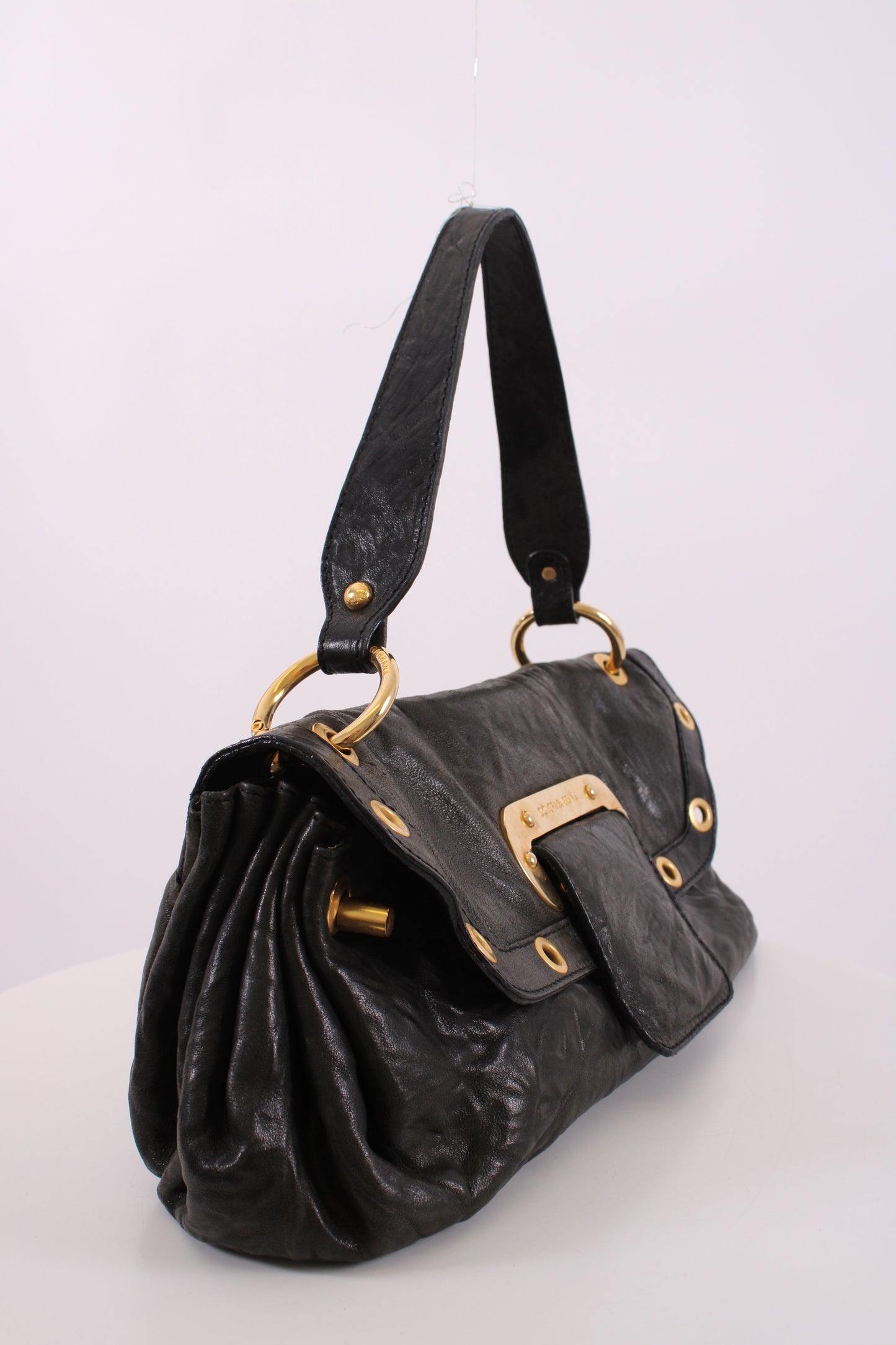 Dolce & Gabbana Leather shoulder bag gold detailing Black Small | O/S, Black