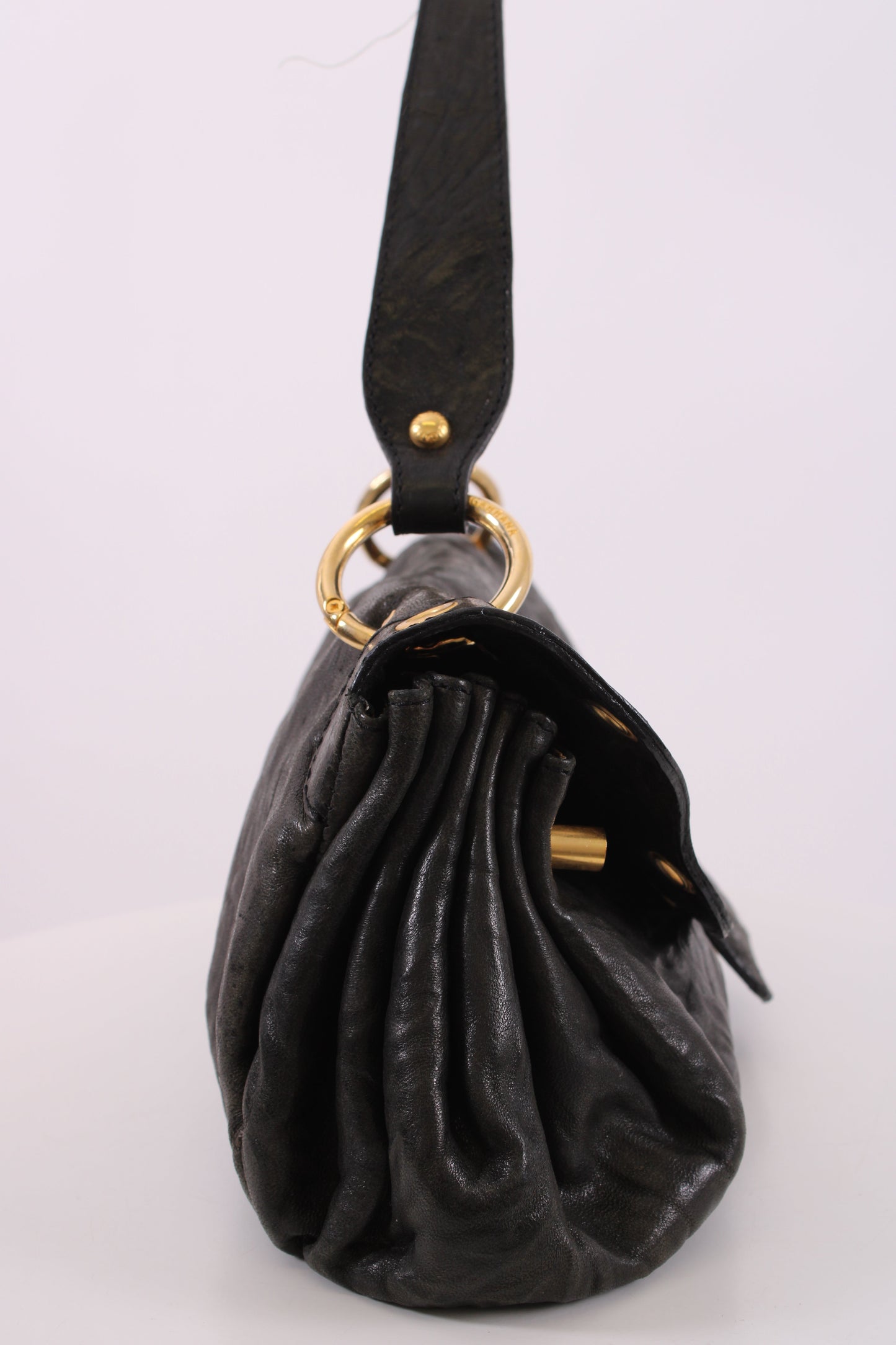 Dolce & Gabbana Leather shoulder bag gold detailing Black Small | O/S, Black