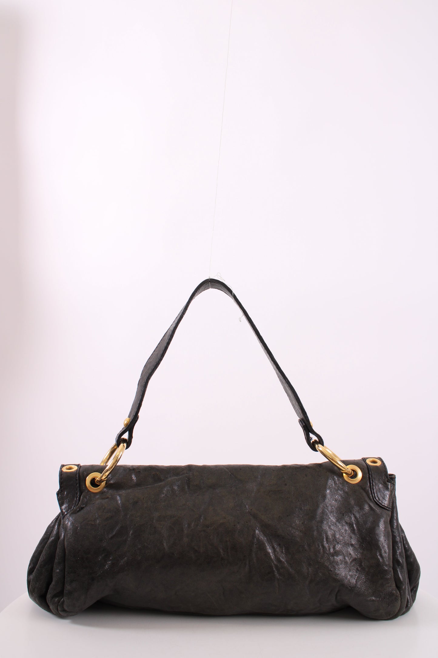 Dolce & Gabbana Leather shoulder bag gold detailing Black Small | O/S, Black