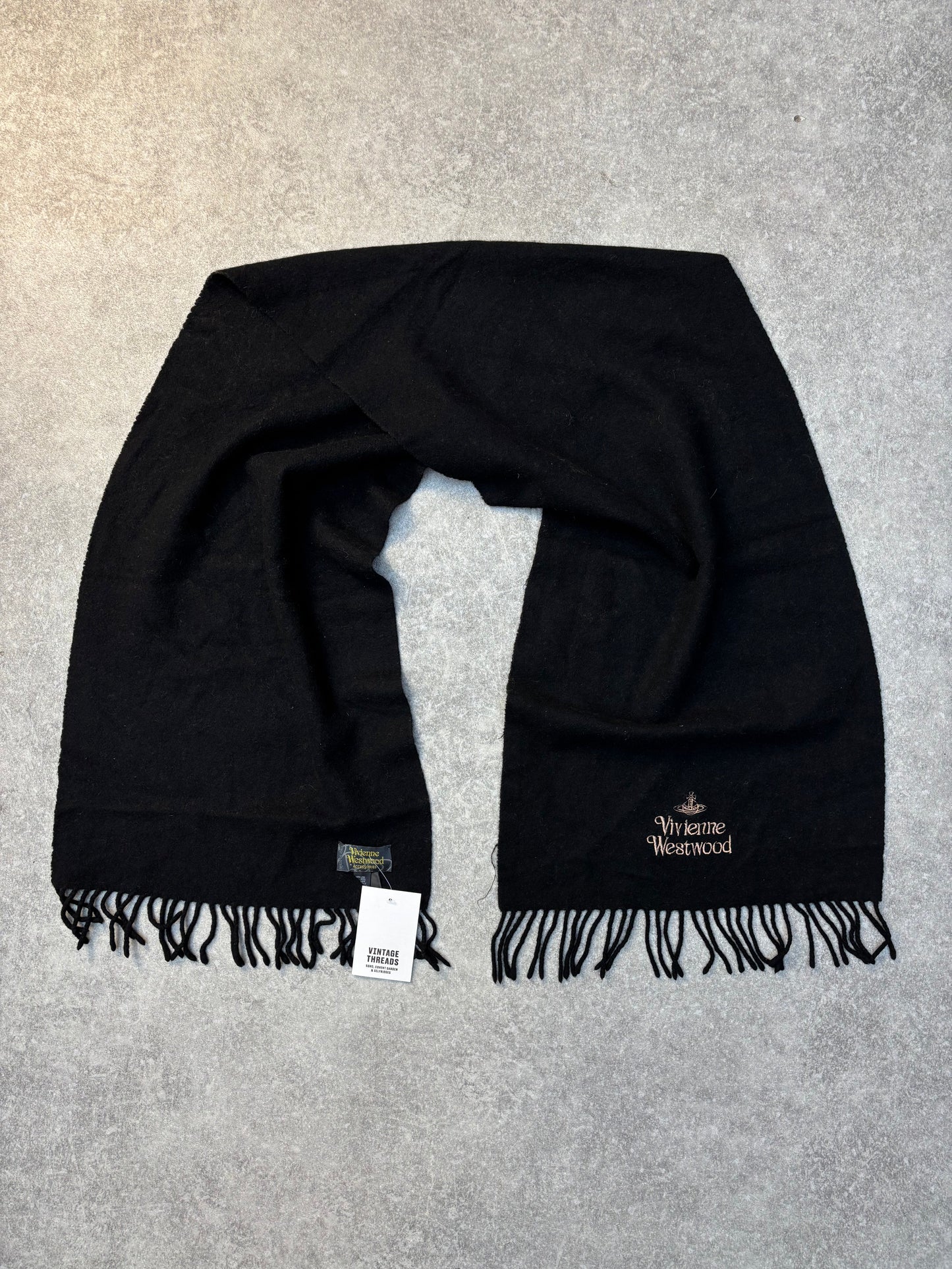 Vivienne Westwood Wool Black Scarf SC: 5782