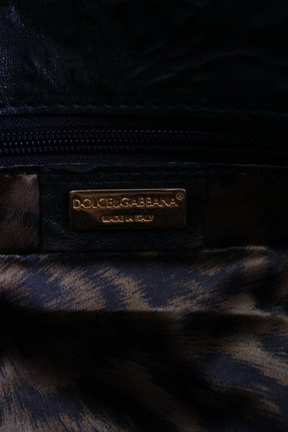Dolce & Gabbana Leather shoulder bag gold detailing Black Small | O/S, Black