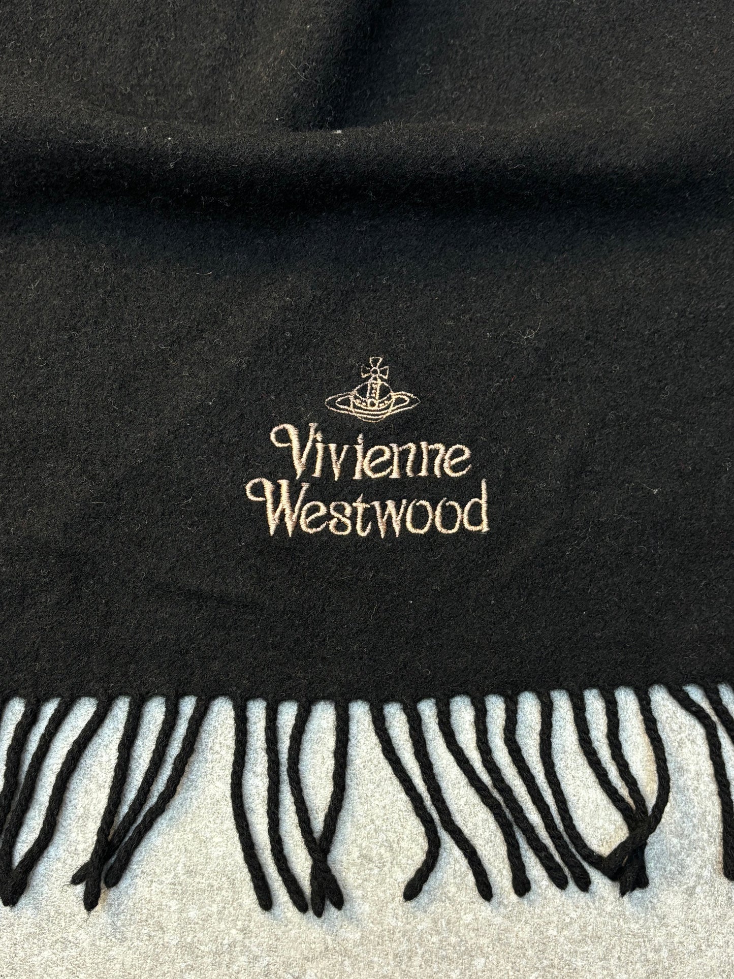 Vivienne Westwood Wool Black Scarf SC: 5782