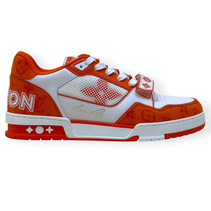 LOUIS VUITTON LV TRAINER MONOGRAM SNEAKER ORANGE / WHITE UK9 | UK 9, Orange