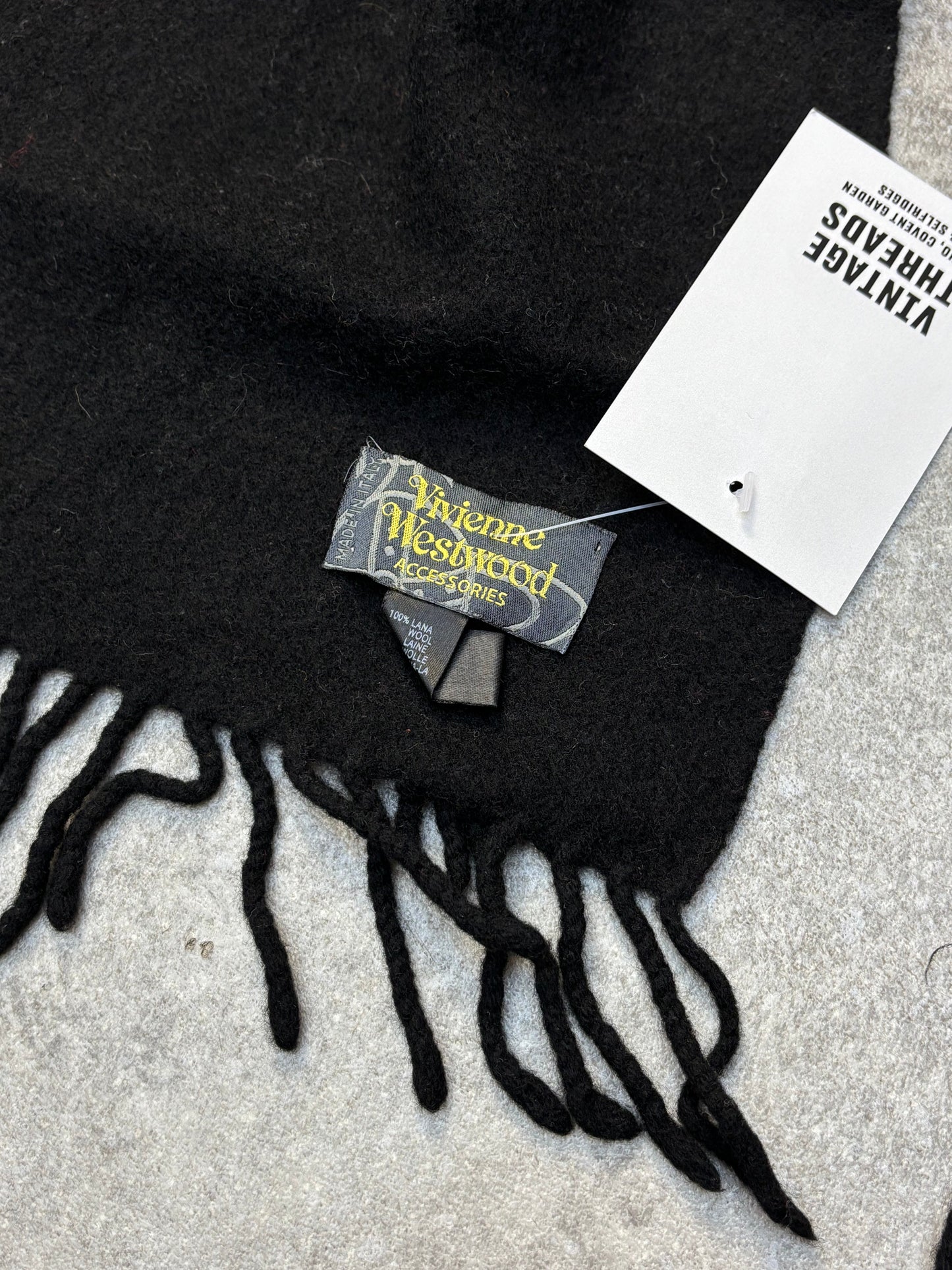 Vivienne Westwood Wool Black Scarf SC: 5782