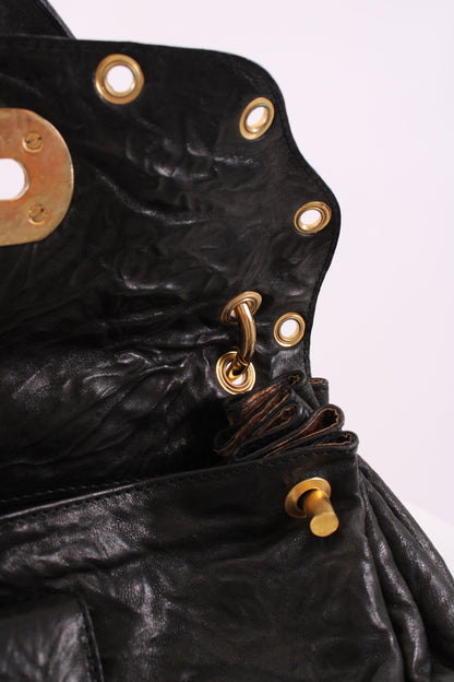 Dolce & Gabbana Leather shoulder bag gold detailing Black Small | O/S, Black