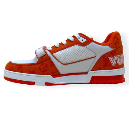 LOUIS VUITTON LV TRAINER MONOGRAM SNEAKER ORANGE / WHITE UK9 | UK 9, Orange
