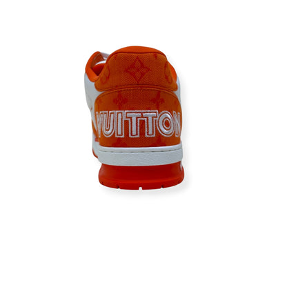 LOUIS VUITTON LV TRAINER MONOGRAM SNEAKER ORANGE / WHITE UK9 | UK 9, Orange