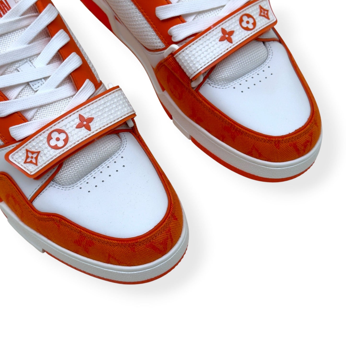 LOUIS VUITTON LV TRAINER MONOGRAM SNEAKER ORANGE / WHITE UK9 | UK 9, Orange