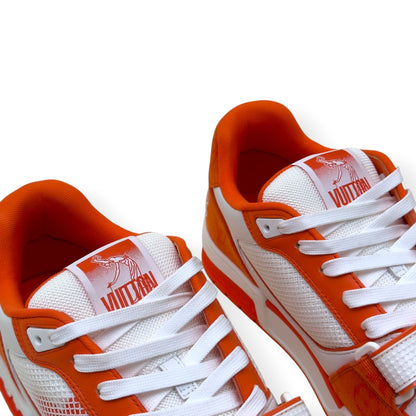 LOUIS VUITTON LV TRAINER MONOGRAM SNEAKER ORANGE / WHITE UK9 | UK 9, Orange
