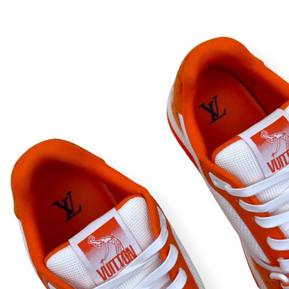 LOUIS VUITTON LV TRAINER MONOGRAM SNEAKER ORANGE / WHITE UK9 | UK 9, Orange