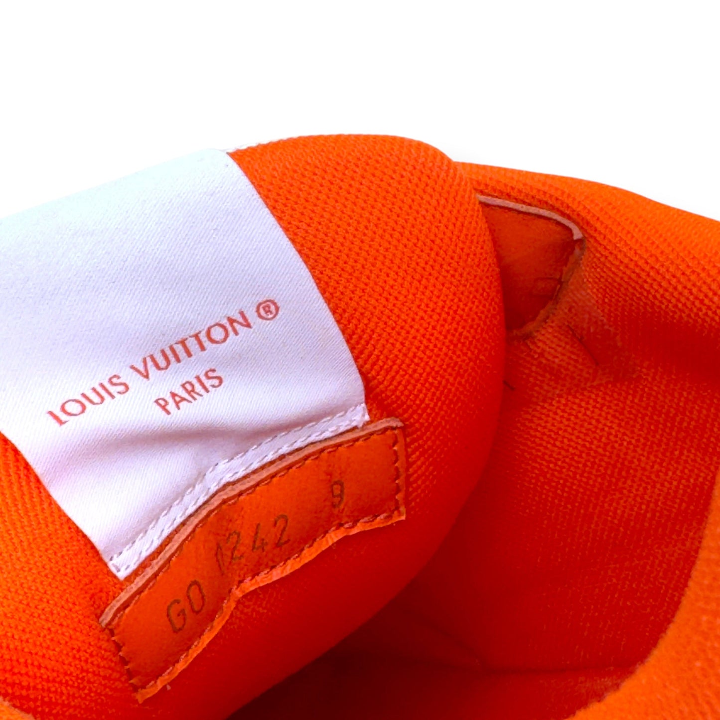 LOUIS VUITTON LV TRAINER MONOGRAM SNEAKER ORANGE / WHITE UK9 | UK 9, Orange