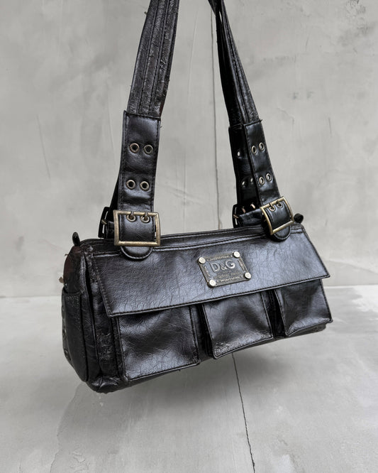 DOLCE & GABBANA FAUX LEATHER MULTI-POCKET BAG